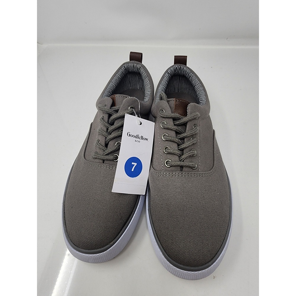 Goodfellow & Co Mens Brady Sneakers Gray Canvas Casual Lace Up Size 7